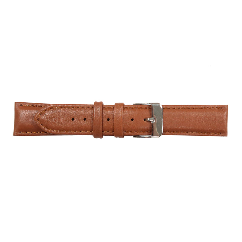 Load image into Gallery viewer, Genuine Leather Watch Band 20mm Padded Classic Plain Grain Stitched Light Brown - Universal Jewelers &amp; Watch Tools Inc. 
