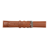 Genuine Leather Watch Band 20mm Padded Classic Plain Grain Stitched Light Brown - Universal Jewelers & Watch Tools Inc. 