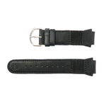 Men's Swiss Army Style Leather Watchband 18mm Black Nylon & Leather Strap with buckle - Universal Jewelers & Watch Tools Inc. 