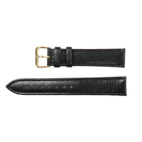 Genuine Leather Watch Band 18mm Plain Grain Stitched Band in Black - Universal Jewelers & Watch Tools Inc. 