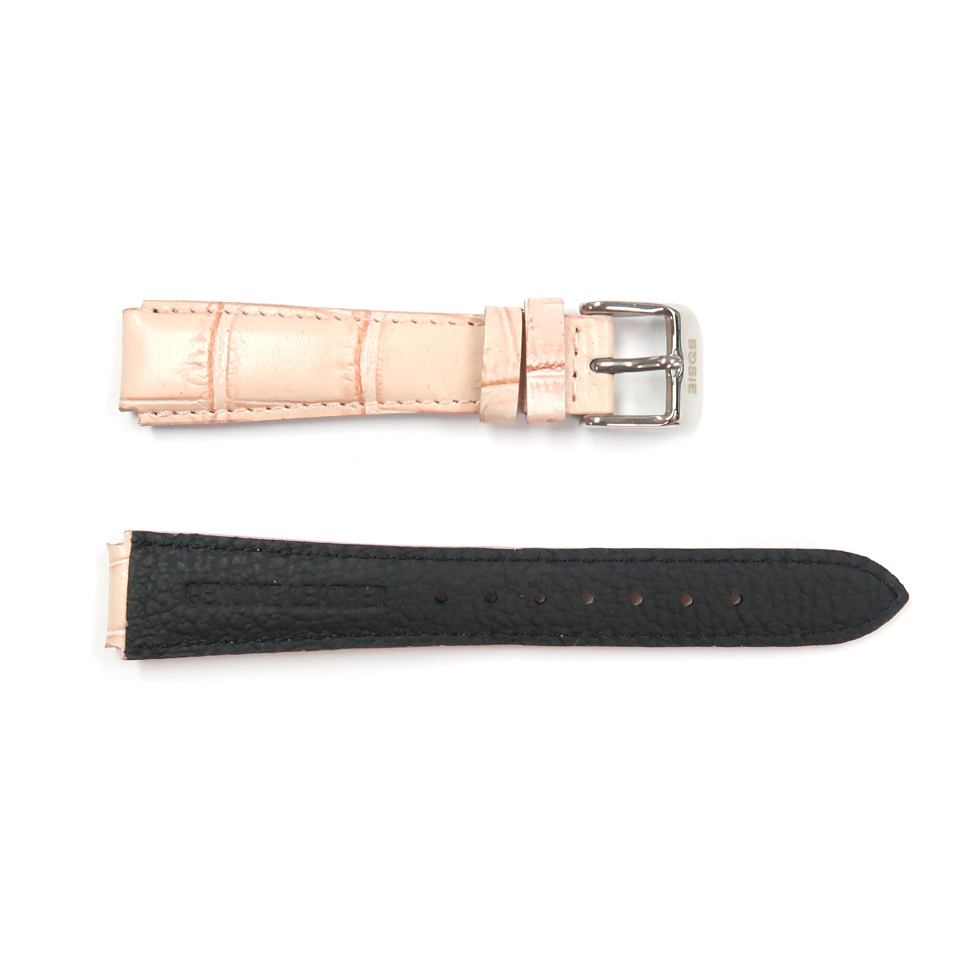 Genuine Leather Watch Band 15mm Padded Alligator Grain Stitched Band in Yellow, Pink and Light Green - Universal Jewelers & Watch Tools Inc. 