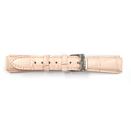 Genuine Leather Watch Band 15mm Padded Alligator Grain Stitched Band in Yellow, Pink and Light Green - Universal Jewelers & Watch Tools Inc. 