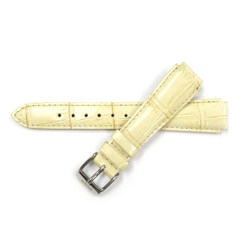 Load image into Gallery viewer, Genuine Leather Watch Band 15mm Padded Alligator Grain Stitched Band in Yellow, Pink and Light Green - Universal Jewelers &amp; Watch Tools Inc. 
