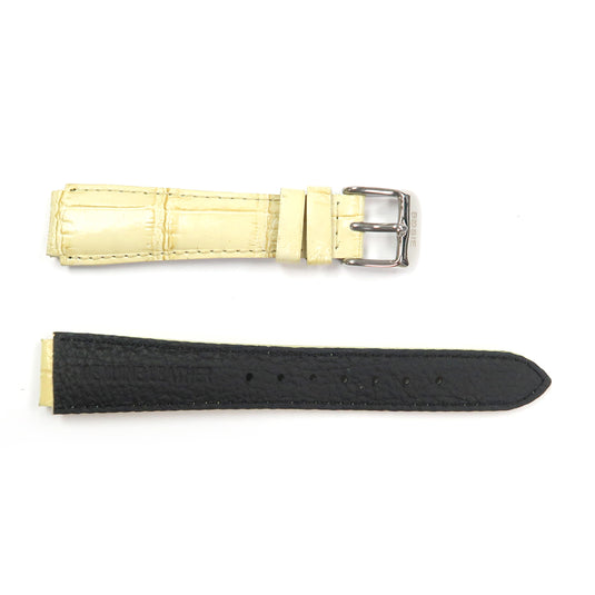 Genuine Leather Watch Band 15mm Padded Alligator Grain Stitched Band in Yellow, Pink and Light Green - Universal Jewelers & Watch Tools Inc. 