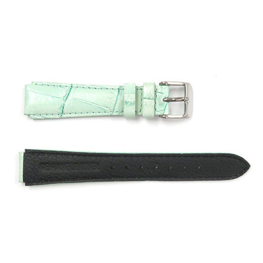 Genuine Leather Watch Band 15mm Alligator Grain  Padded, Stitched Yellow, Pink and Light Green - Universal Jewelers & Watch Tools Inc. 