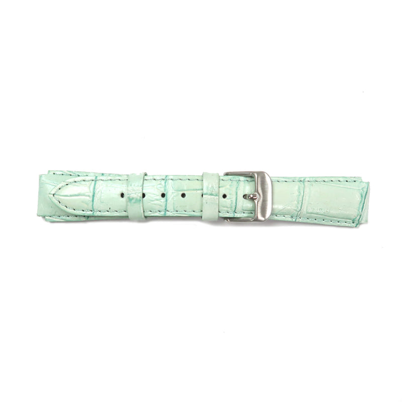 Load image into Gallery viewer, Genuine Leather Watch Band 15mm Padded Alligator Grain Stitched Band in Yellow, Pink and Light Green - Universal Jewelers &amp; Watch Tools Inc. 
