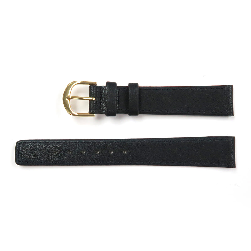 Load image into Gallery viewer, Genuine Leather Watch Band 16, 18mm Plain Grain Stitched Band in Black and Brown - Universal Jewelers &amp; Watch Tools Inc. 
