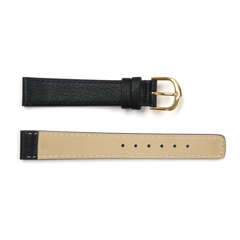 Load image into Gallery viewer, Genuine Leather Watch Band 16, 18mm Plain Grain Stitched Band in Black and Brown - Universal Jewelers &amp; Watch Tools Inc. 
