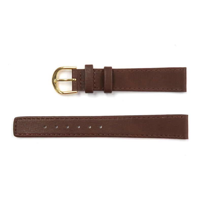 Load image into Gallery viewer, Genuine Leather Watch Band 16, 18mm Plain Grain Stitched Band in Black and Brown - Universal Jewelers &amp; Watch Tools Inc. 
