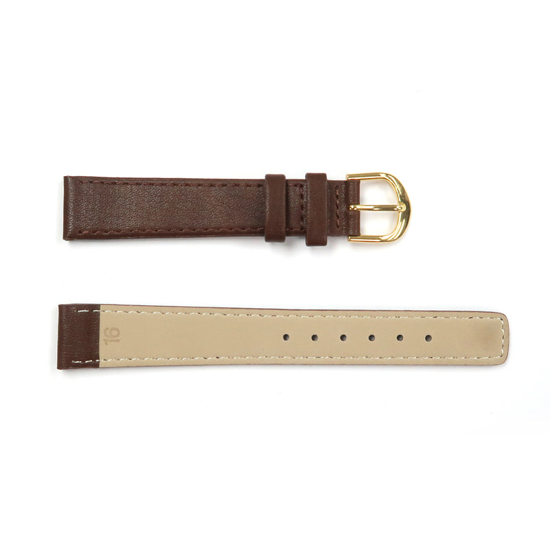 Load image into Gallery viewer, Genuine Leather Watch Band 16, 18mm Plain Grain Stitched Band in Black and Brown - Universal Jewelers &amp; Watch Tools Inc. 
