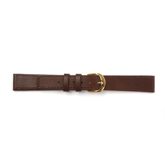 Genuine Leather Watch Band 16, 18mm Plain Grain Stitched Band in Black and Brown - Universal Jewelers & Watch Tools Inc. 