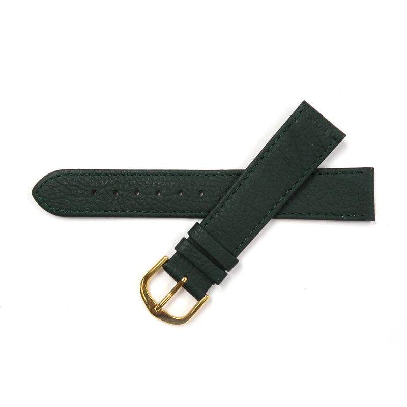 Load image into Gallery viewer, Genuine Leather Watch Band 16-20mm Flat Classic Plain Grain Stitched in Green, Brown, Burgundy and Tan - Universal Jewelers &amp; Watch Tools Inc. 
