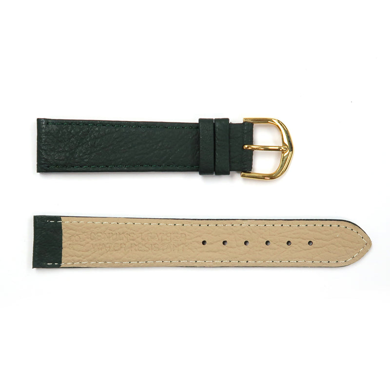 Load image into Gallery viewer, Genuine Leather Watch Band 16-20mm Flat Classic Plain Grain Stitched in Green, Brown, Burgundy and Tan - Universal Jewelers &amp; Watch Tools Inc. 
