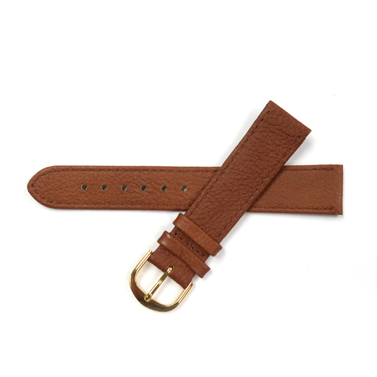 Genuine Leather Watch Band 16-20mm Flat Classic Plain Grain Stitched in Green, Brown, Burgundy and Tan - Universal Jewelers & Watch Tools Inc. 