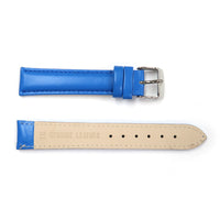 Watch Bands Genuine Leather Padded Classic Plain Grain Stitched Baby Blue 18mm - Universal Jewelers & Watch Tools Inc. 