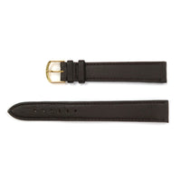 Genuine Leather Watch Band  Plain Grain Stitched Band in Dark Brown 18mm XL - Universal Jewelers & Watch Tools Inc. 