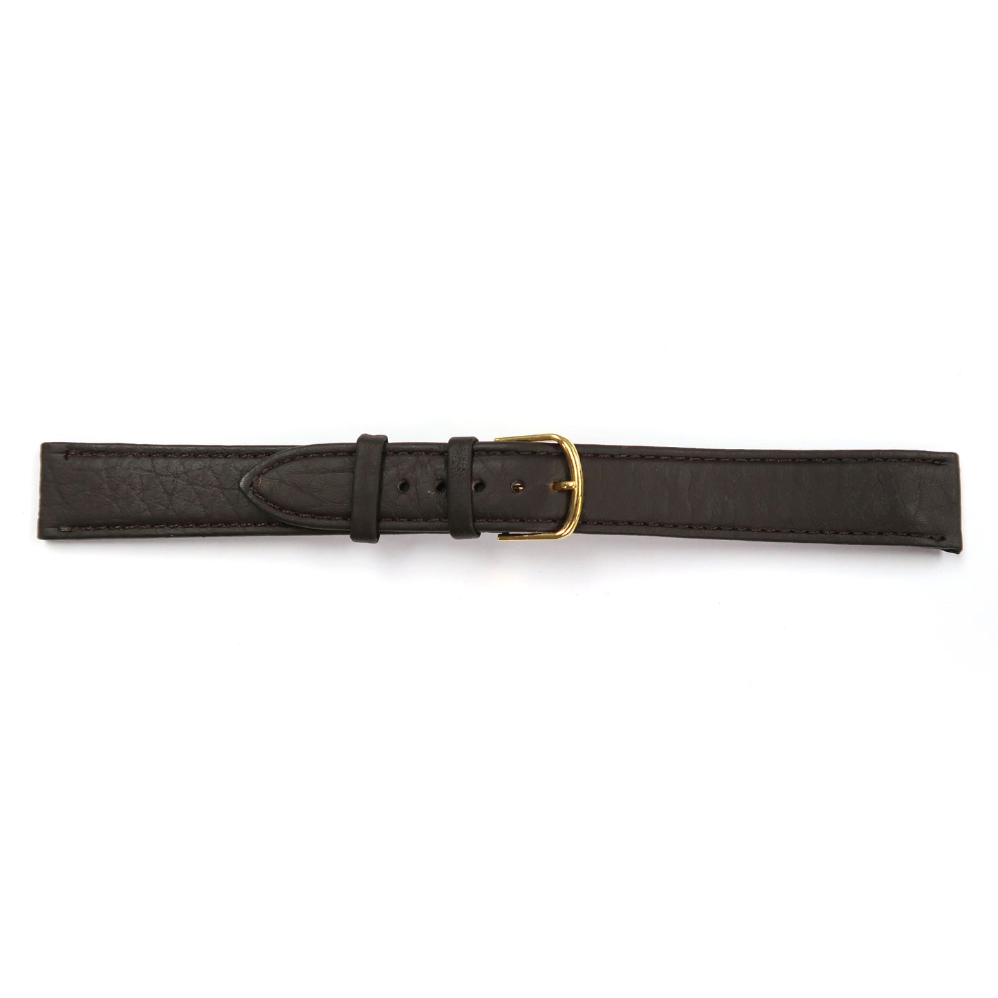 Genuine Leather Watch Band  Plain Grain Stitched Band in Dark Brown 18mm XL - Universal Jewelers & Watch Tools Inc. 