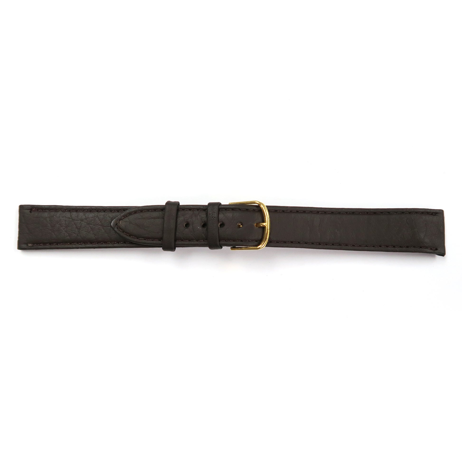 Genuine Leather Watch Band  Plain Grain Stitched Band in Dark Brown 18mm XL - Universal Jewelers & Watch Tools Inc. 