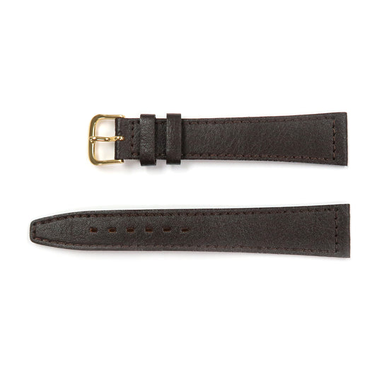 Genuine Leather Watch Band 18, 20mm Plain Grain Stitched Band in Black and Brown - Universal Jewelers & Watch Tools Inc. 