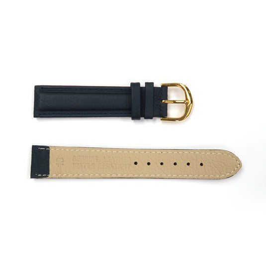 Genuine Leather Watch Band 16-26mm Padded Classic Plain Grain Stitched in Black, Dark Blue, Brown, Dark Brown, Tan, Burgundy - Universal Jewelers & Watch Tools Inc. 