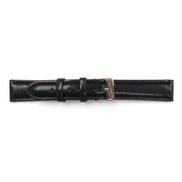 Faux Leather Watch Band Padded Classic Plain Grain Stitched in Black - Universal Jewelers & Watch Tools Inc. 
