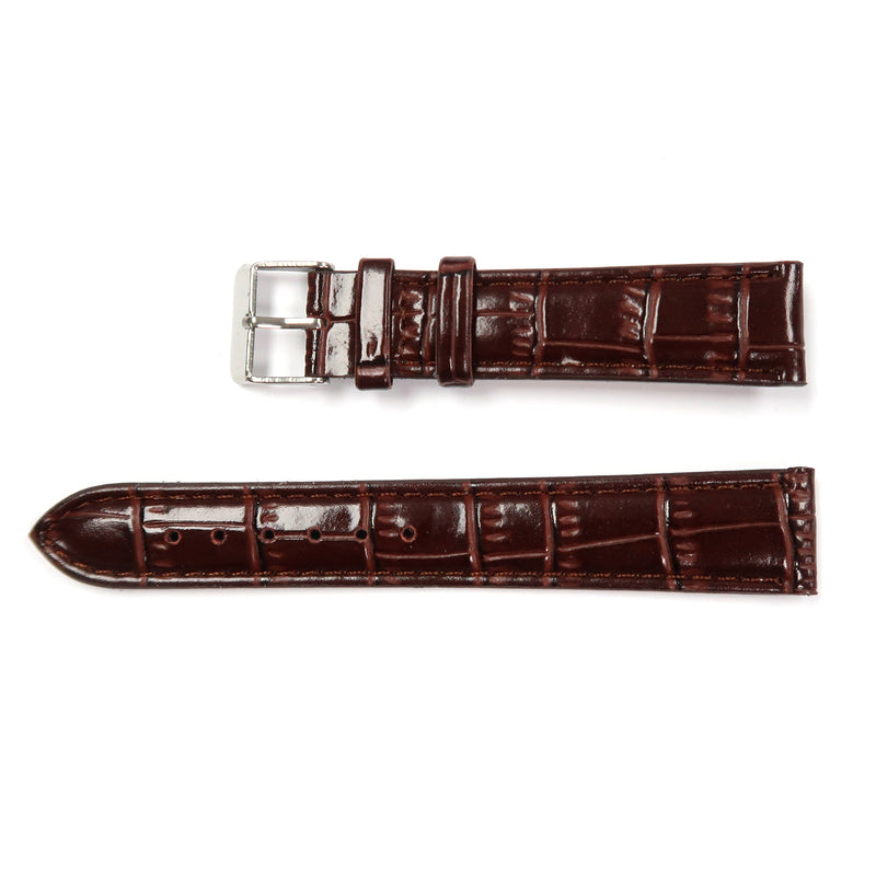 Load image into Gallery viewer, Faux Leather Watch Band Padded Alligator Grain Stitched in Black and Brown 12-24mm - Universal Jewelers &amp; Watch Tools Inc. 
