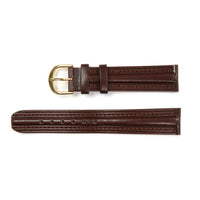 Genuine Leather Watch Band Padded Classic Plain Grain Stitched in Black an Brown 16,18,20mm - Universal Jewelers & Watch Tools Inc. 