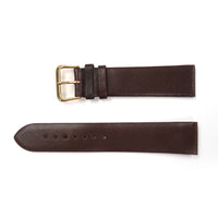 Genuine Leather Watch Band 18mm Flat Classic Plain Grain in Brown - Universal Jewelers & Watch Tools Inc. 
