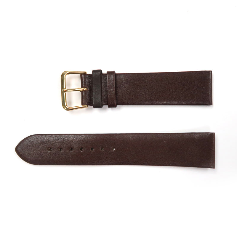 Load image into Gallery viewer, Genuine Leather Watch Band 18mm Flat Classic Plain Grain in Brown - Universal Jewelers &amp; Watch Tools Inc. 
