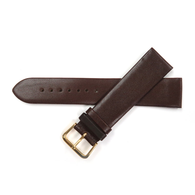 Load image into Gallery viewer, Genuine Leather Watch Band 18mm Flat Classic Plain Grain in Brown - Universal Jewelers &amp; Watch Tools Inc. 
