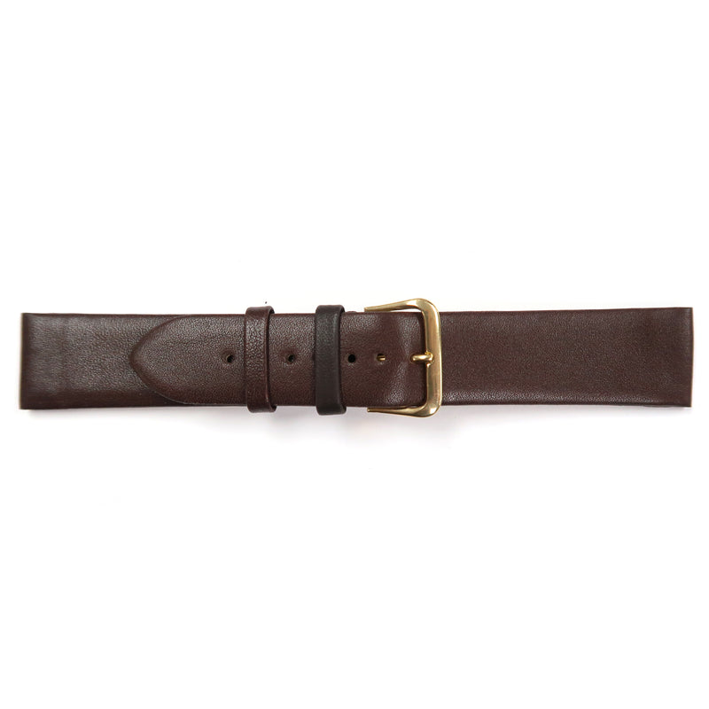 Load image into Gallery viewer, Genuine Leather Watch Band 18mm Flat Classic Plain Grain in Brown - Universal Jewelers &amp; Watch Tools Inc. 
