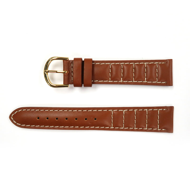 Load image into Gallery viewer, Genuine Leather Watch Band 18mm Padded Classic Plain Grain Stitched in Black and Brown - Universal Jewelers &amp; Watch Tools Inc. 
