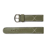 Genuine Leather Watch Band 18mm Plain Grain Stitched Band in Green - Universal Jewelers & Watch Tools Inc. 