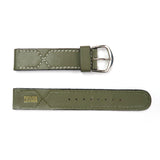 Genuine Leather Watch Band 18mm Plain Grain Stitched Band in Green - Universal Jewelers & Watch Tools Inc. 