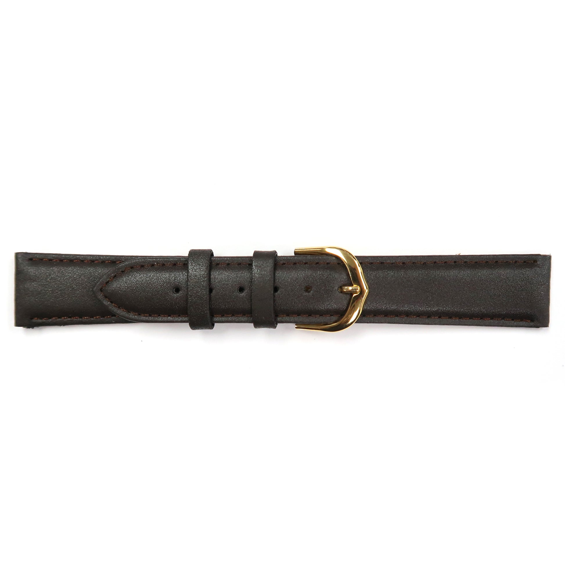 Genuine Leather Watch Band 18mm Padded Classic Plain Grain Stitched in Black and Brown - Universal Jewelers & Watch Tools Inc. 