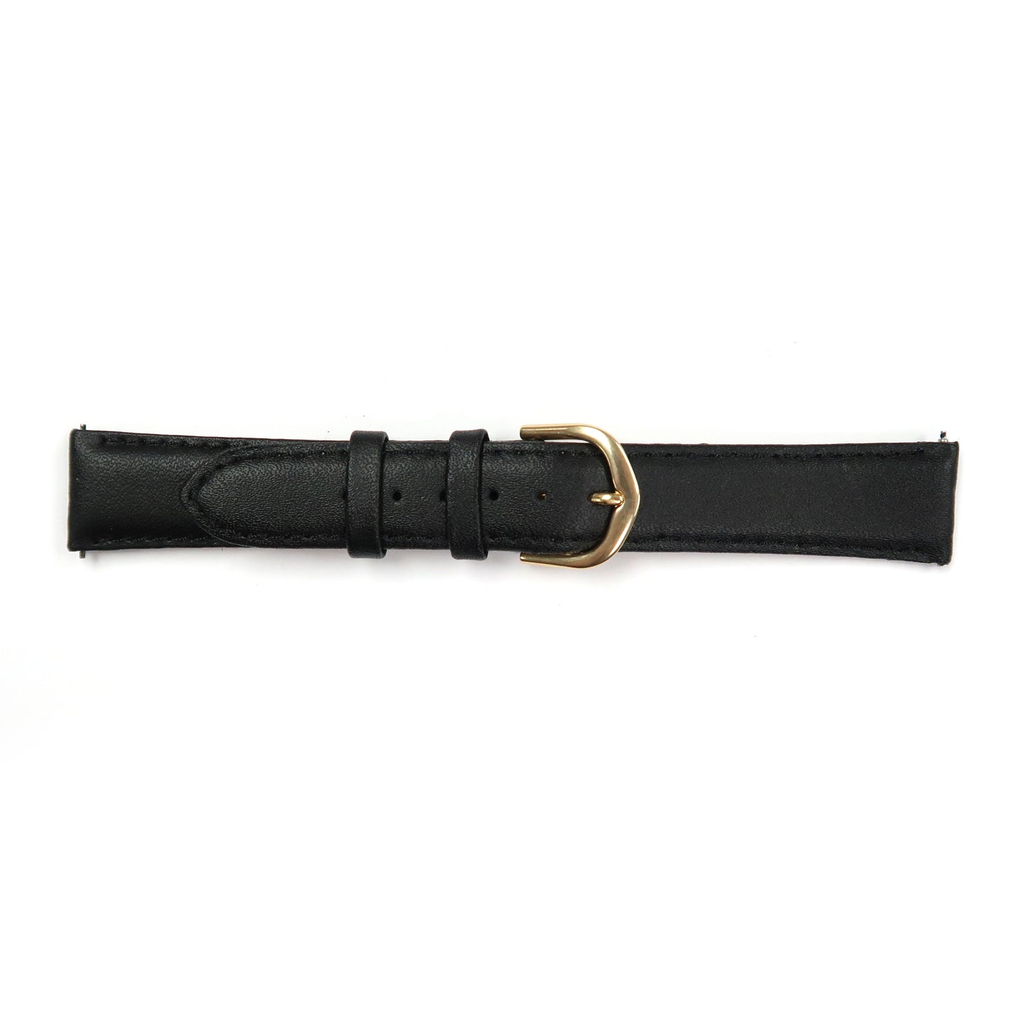 Genuine Leather Watch Band 18mm Padded Classic Plain Grain Stitched in Black and Brown - Universal Jewelers & Watch Tools Inc. 