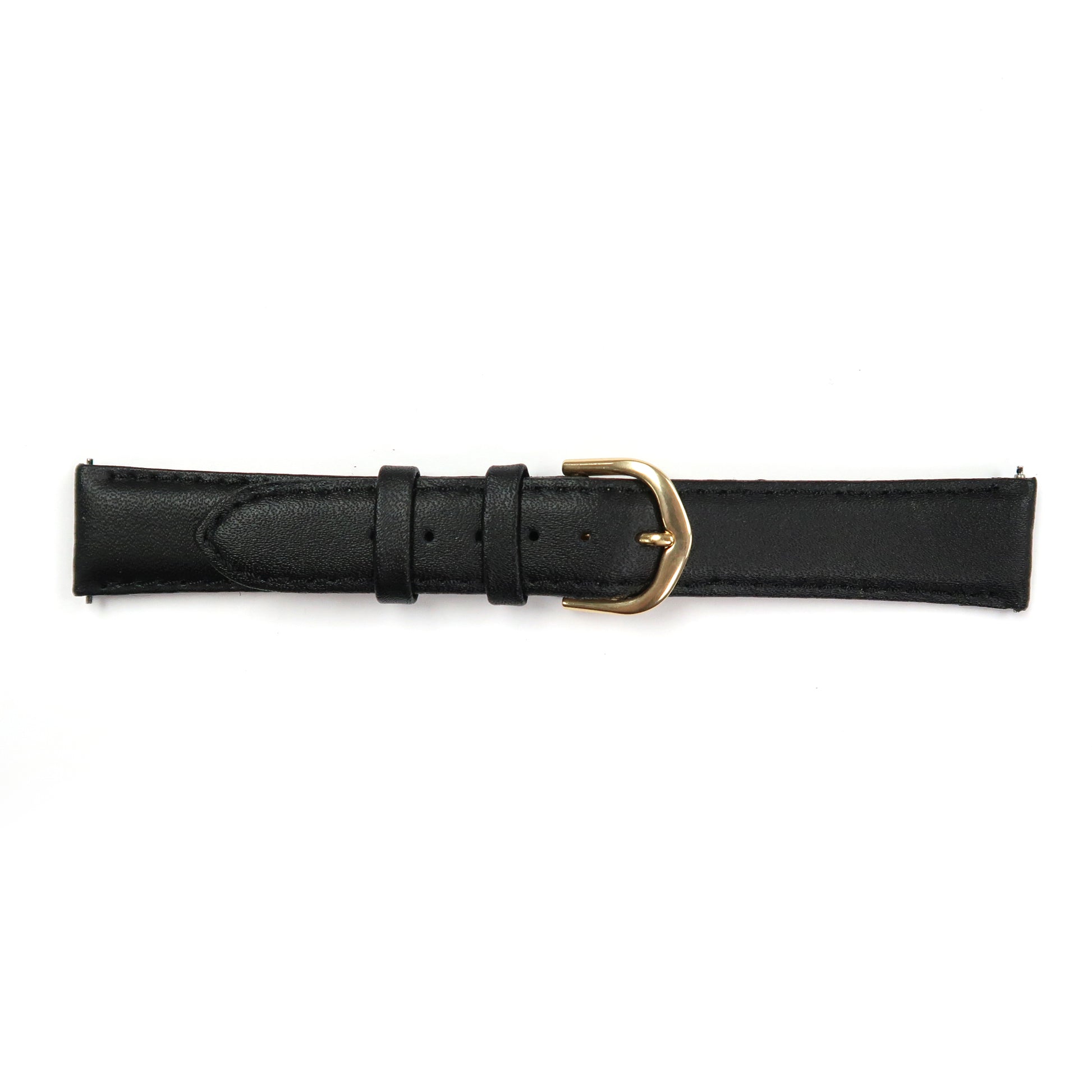 Genuine Leather Watch Band 18mm Padded Classic Plain Grain Stitched in Black and Brown - Universal Jewelers & Watch Tools Inc. 