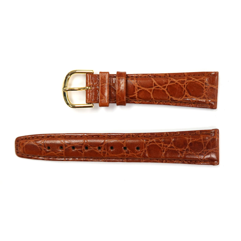 Load image into Gallery viewer, Genuine Leather Watch Band Padded Croco Grain Stitched in Brown 16,18,19mm - Universal Jewelers &amp; Watch Tools Inc. 
