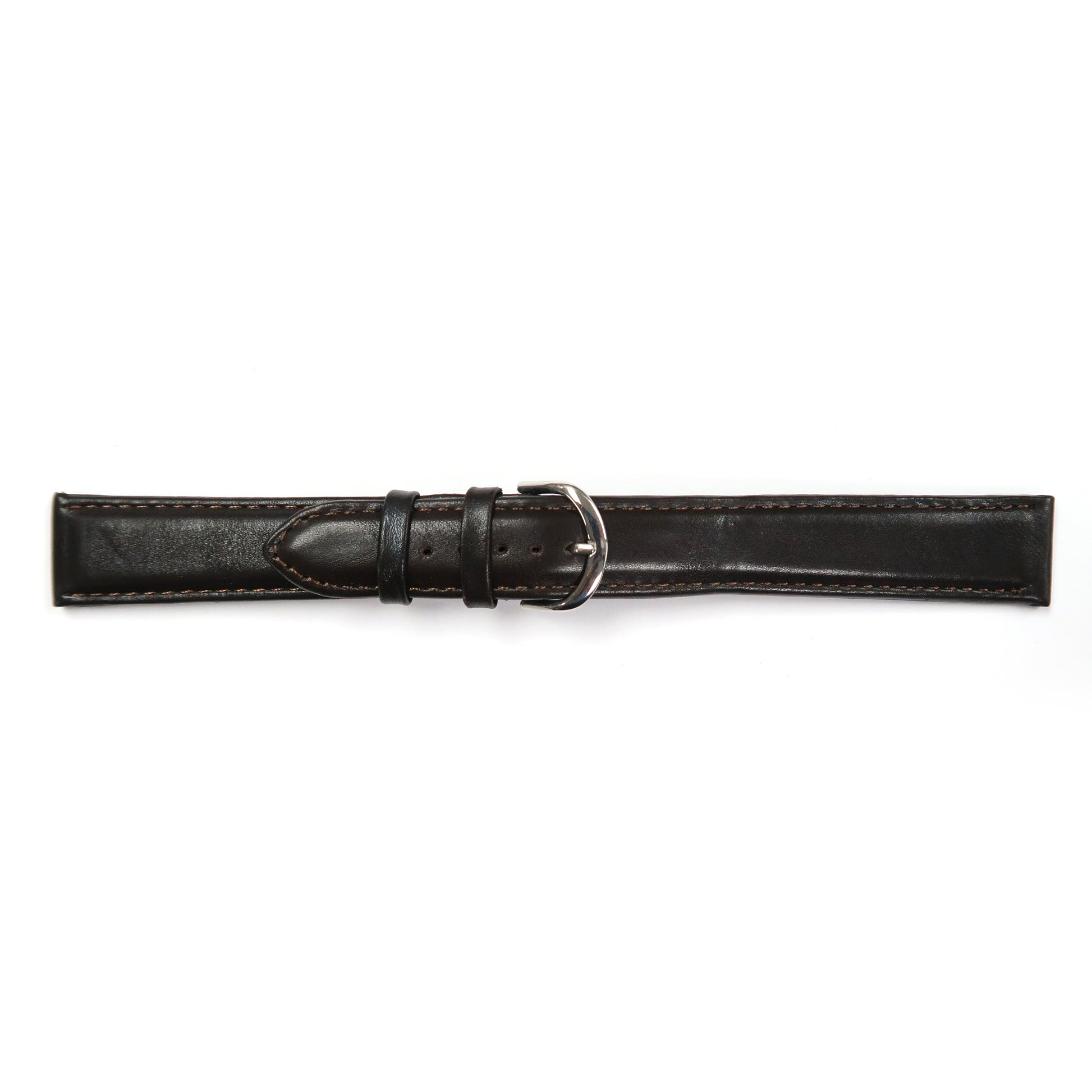 Genuine Leather Watch Band  Extra Long 20mm Padded Classic Plain Grain Stitched in Brown - Universal Jewelers & Watch Tools Inc. 