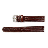 Genuine Leather Watch Band Padded Alligator Grain Stitched in Brown, Light Brown and Black - Universal Jewelers & Watch Tools Inc. 