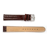 Genuine Leather Watch Band Padded Alligator Grain Stitched in Brown, Light Brown and Black - Universal Jewelers & Watch Tools Inc. 