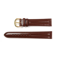 Genuine Leather Watch Band Padded Classic Plain Grain in Black and Brown - Universal Jewelers & Watch Tools Inc. 