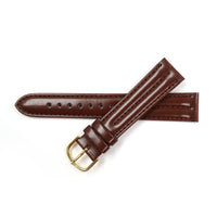 Genuine Leather Watch Band Padded Classic Plain Grain in Black and Brown - Universal Jewelers & Watch Tools Inc. 