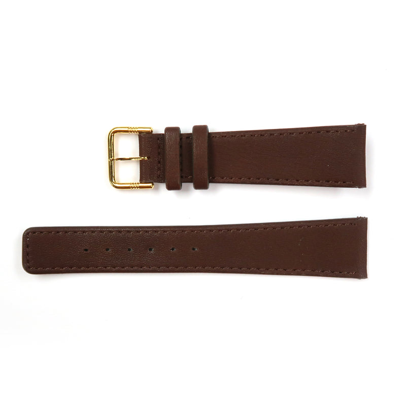 Load image into Gallery viewer, Genuine Leather Watch Band 20mm Flat Classic Plain Grain Stitched in Brown - Universal Jewelers &amp; Watch Tools Inc. 
