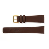 Genuine Leather Watch Band 20mm Flat Classic Plain Grain Stitched in Brown - Universal Jewelers & Watch Tools Inc. 