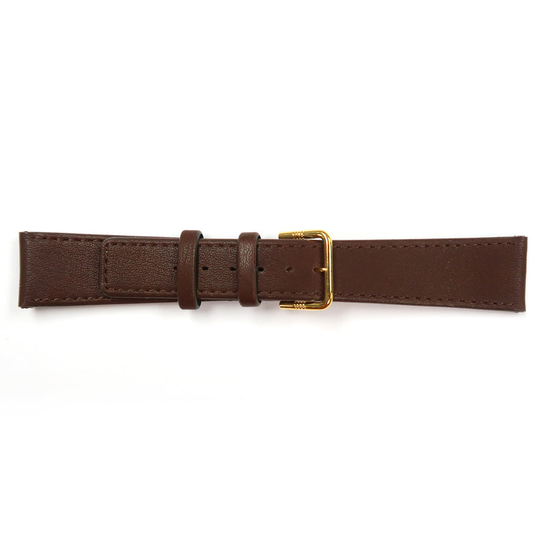 Load image into Gallery viewer, Genuine Leather Watch Band 20mm Flat Classic Plain Grain Stitched in Brown - Universal Jewelers &amp; Watch Tools Inc. 
