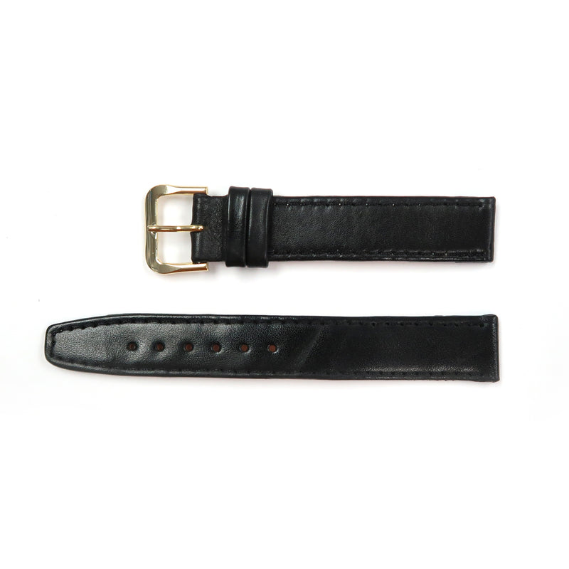 Load image into Gallery viewer, Genuine Leather Watch Band 16-20mm Flat Classic Plain Grain Stitched in Black, Brown and Tan - Universal Jewelers &amp; Watch Tools Inc. 
