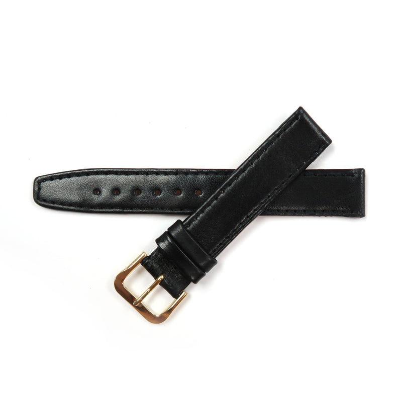 Load image into Gallery viewer, Genuine Leather Watch Band 16-20mm Flat Classic Plain Grain Stitched in Black, Brown and Tan - Universal Jewelers &amp; Watch Tools Inc. 
