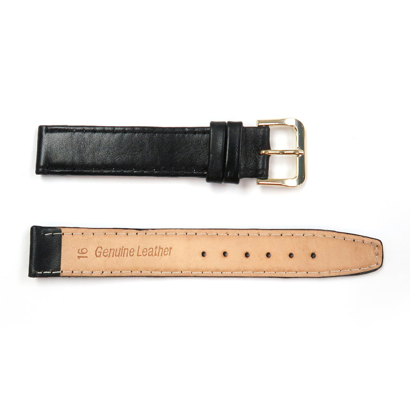 Load image into Gallery viewer, Genuine Leather Watch Band 16-20mm Flat Classic Plain Grain Stitched in Black, Brown and Tan - Universal Jewelers &amp; Watch Tools Inc. 
