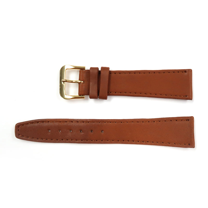 Load image into Gallery viewer, Genuine Leather Watch Band 16-20mm Flat Classic Plain Grain Stitched in Black, Brown and Tan - Universal Jewelers &amp; Watch Tools Inc. 
